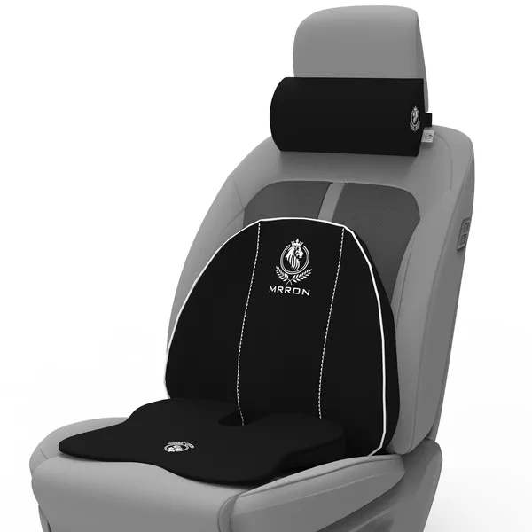 MRRON_Memory_Foam_Car_Seat_Cushion_Combo_–_Backrest,_Seat_Cushion_&_Neckrest_for_Tailbone,_Sciatica_&_Back_Pain_Relief_–_Orthopedic_Support_for_Driving,_Office_Chair.