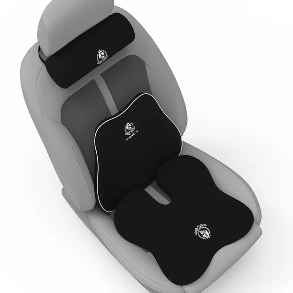 MRRON_Memory_Foam_Car_Seat_Cushion_Combo_–_Backrest,_Seat_Cushion_&_Neckrest_for_Tailbone,_Sciatica_&_Back_Pain_Relief_–_Orthopedic_Support_for_Driving,_Office_Chair.
