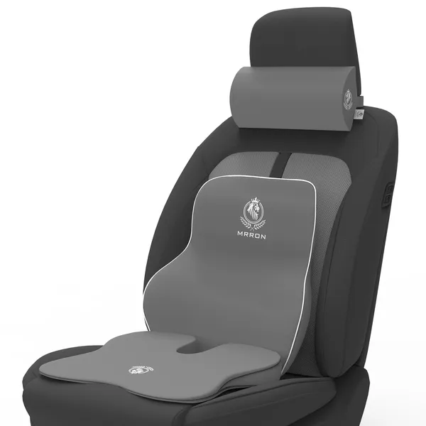 MRRON_Memory_Foam_Car_Seat_Cushion_Combo_–_Backrest,_Seat_Cushion_&_Neckrest_for_Tailbone,_Sciatica_&_Back_Pain_Relief_–_Orthopedic_Support_for_Driving,_Office_Chair.