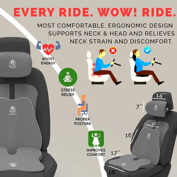 MRRON_Memory_Foam_Car_Seat_Cushion_Combo_–_Backrest,_Seat_Cushion_&_Neckrest_for_Tailbone,_Sciatica_&_Back_Pain_Relief_–_Orthopedic_Support_for_Driving,_Office_Chair.