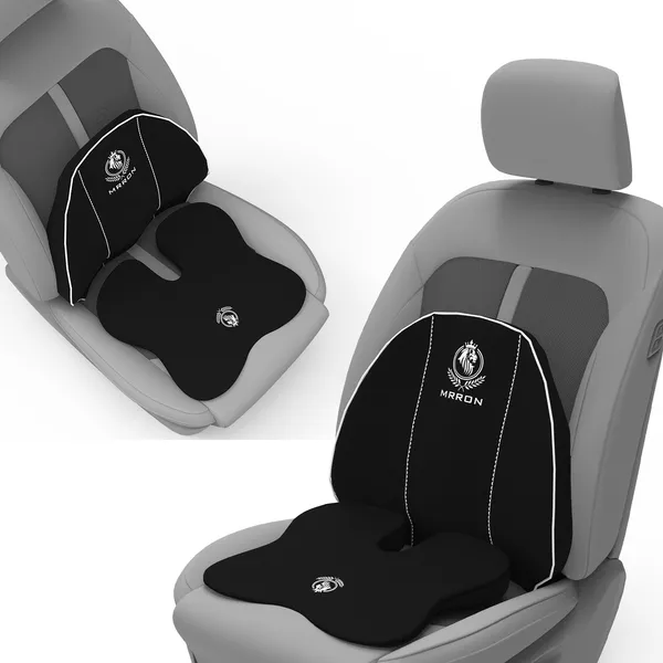 MRRON_Memory_Foam_Car_Seat_Cushion_Combo_–_Backrest,_Seat_Cushion_&_Neckrest_for_Tailbone,_Sciatica_&_Back_Pain_Relief_–_Orthopedic_Support_for_Driving,_Office_Chair.