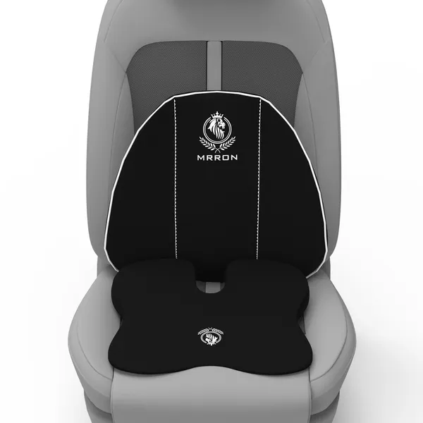 MRRON_Memory_Foam_Car_Seat_Cushion_Combo_–_Backrest,_Seat_Cushion_&_Neckrest_for_Tailbone,_Sciatica_&_Back_Pain_Relief_–_Orthopedic_Support_for_Driving,_Office_Chair.