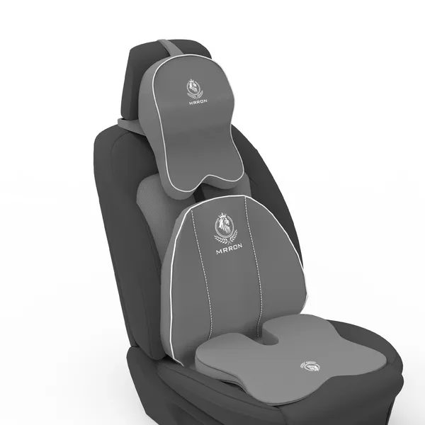 MRRON_Memory_Foam_Car_Seat_Cushion_Combo_–_Backrest,_Seat_Cushion_&_Neckrest_for_Tailbone,_Sciatica_&_Back_Pain_Relief_–_Orthopedic_Support_for_Driving,_Office_Chair.