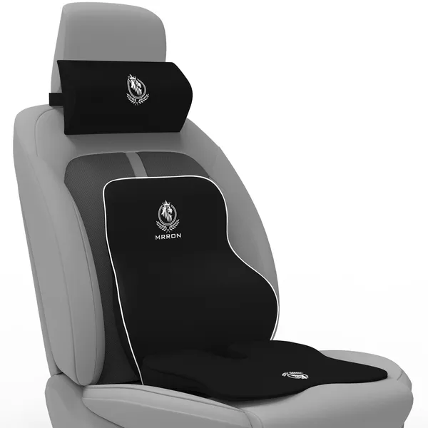 MRRON_Memory_Foam_Car_Seat_Cushion_Combo_–_Backrest,_Seat_Cushion_&_Neckrest_for_Tailbone,_Sciatica_&_Back_Pain_Relief_–_Orthopedic_Support_for_Driving,_Office_Chair.