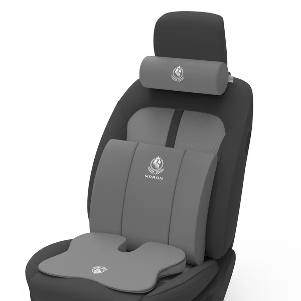 MRRON_Memory_Foam_Car_Seat_Cushion_Combo_–_Backrest,_Seat_Cushion_&_Neckrest_for_Tailbone,_Sciatica_&_Back_Pain_Relief_–_Orthopedic_Support_for_Driving,_Office_Chair.