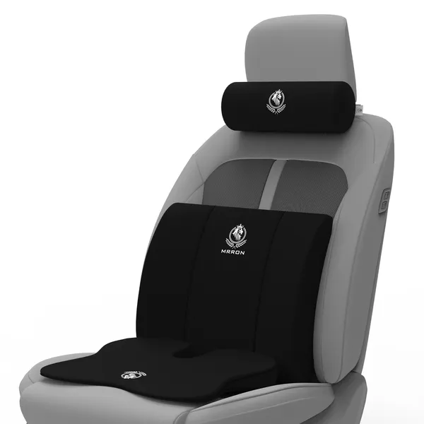 MRRON_Memory_Foam_Car_Seat_Cushion_Combo_–_Backrest,_Seat_Cushion_&_Neckrest_for_Tailbone,_Sciatica_&_Back_Pain_Relief_–_Orthopedic_Support_for_Driving,_Office_Chair.