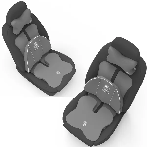 MRRON_Memory_Foam_Car_Seat_Cushion_Combo_–_Backrest,_Seat_Cushion_&_Neckrest_for_Tailbone,_Sciatica_&_Back_Pain_Relief_–_Orthopedic_Support_for_Driving,_Office_Chair.