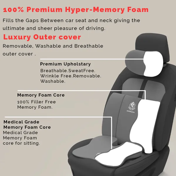 MRRON_Memory_Foam_Car_Seat_Cushion_Combo_–_Backrest,_Seat_Cushion_&_Neckrest_for_Tailbone,_Sciatica_&_Back_Pain_Relief_–_Orthopedic_Support_for_Driving,_Office_Chair.
