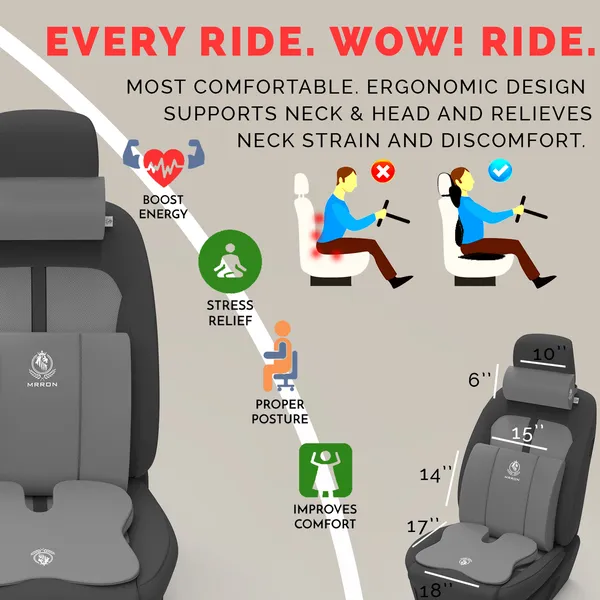 MRRON_Memory_Foam_Car_Seat_Cushion_Combo_–_Backrest,_Seat_Cushion_&_Neckrest_for_Tailbone,_Sciatica_&_Back_Pain_Relief_–_Orthopedic_Support_for_Driving,_Office_Chair.
