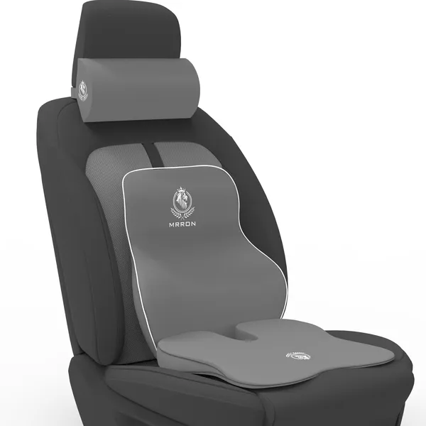 MRRON_Memory_Foam_Car_Seat_Cushion_Combo_–_Backrest,_Seat_Cushion_&_Neckrest_for_Tailbone,_Sciatica_&_Back_Pain_Relief_–_Orthopedic_Support_for_Driving,_Office_Chair.