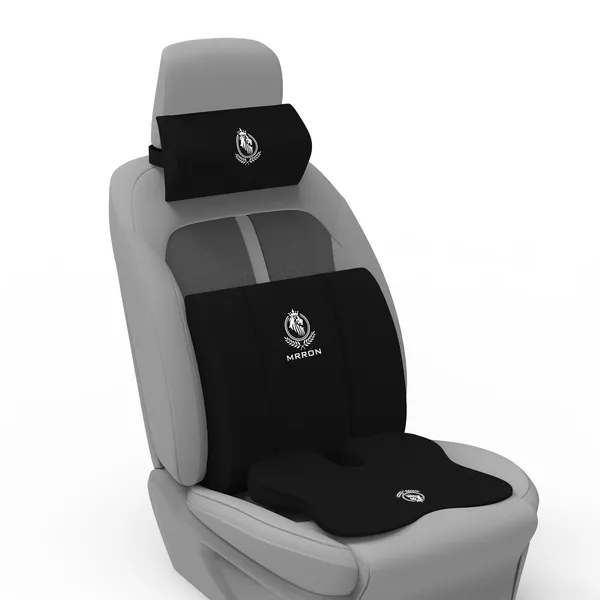 MRRON_Memory_Foam_Car_Seat_Cushion_Combo_–_Backrest,_Seat_Cushion_&_Neckrest_for_Tailbone,_Sciatica_&_Back_Pain_Relief_–_Orthopedic_Support_for_Driving,_Office_Chair.