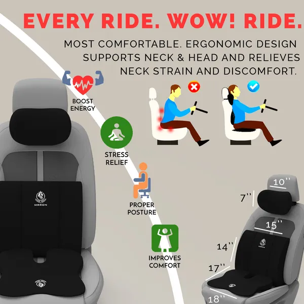 MRRON_Memory_Foam_Car_Seat_Cushion_Combo_–_Backrest,_Seat_Cushion_&_Neckrest_for_Tailbone,_Sciatica_&_Back_Pain_Relief_–_Orthopedic_Support_for_Driving,_Office_Chair.