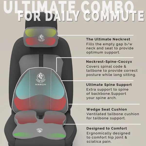 MRRON_Memory_Foam_Car_Seat_Cushion_Combo_–_Backrest,_Seat_Cushion_&_Neckrest_for_Tailbone,_Sciatica_&_Back_Pain_Relief_–_Orthopedic_Support_for_Driving,_Office_Chair.