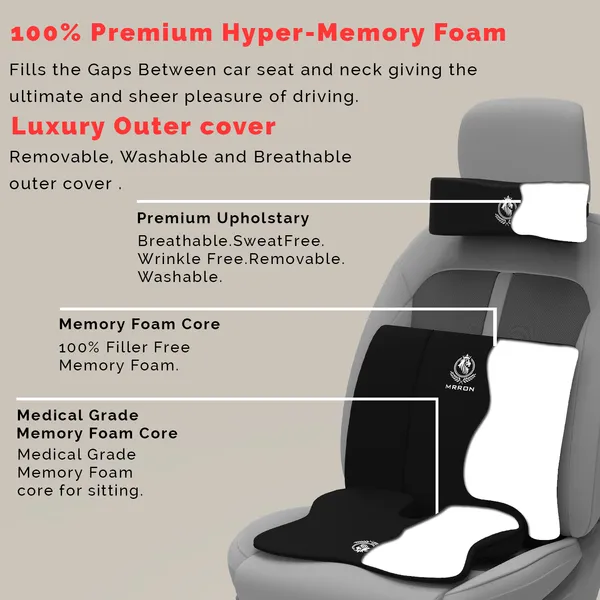 MRRON_Memory_Foam_Car_Seat_Cushion_Combo_–_Backrest,_Seat_Cushion_&_Neckrest_for_Tailbone,_Sciatica_&_Back_Pain_Relief_–_Orthopedic_Support_for_Driving,_Office_Chair.