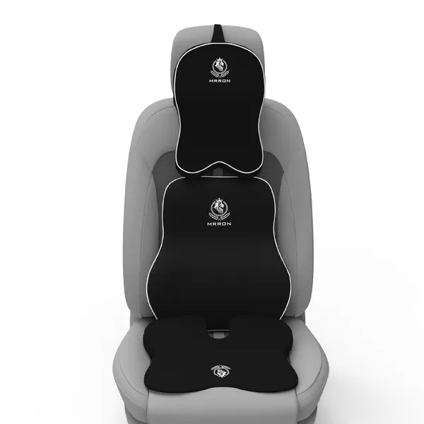 MRRON_Memory_Foam_Car_Seat_Cushion_Combo_–_Backrest,_Seat_Cushion_&_Neckrest_for_Tailbone,_Sciatica_&_Back_Pain_Relief_–_Orthopedic_Support_for_Driving,_Office_Chair.