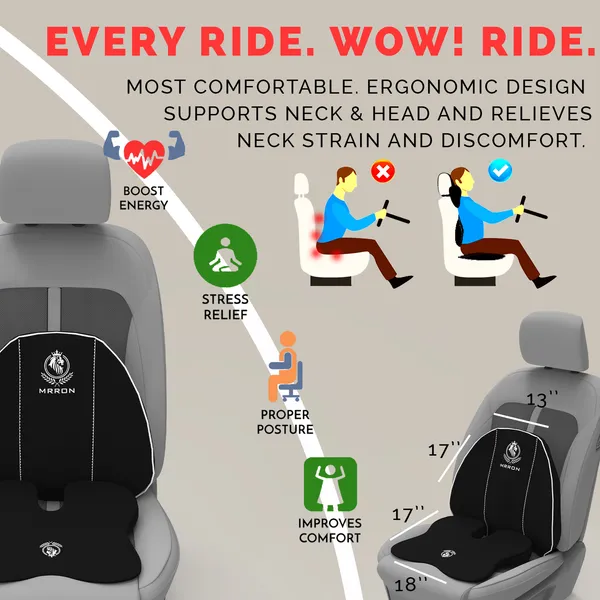MRRON_Memory_Foam_Car_Seat_Cushion_Combo_–_Backrest,_Seat_Cushion_&_Neckrest_for_Tailbone,_Sciatica_&_Back_Pain_Relief_–_Orthopedic_Support_for_Driving,_Office_Chair.