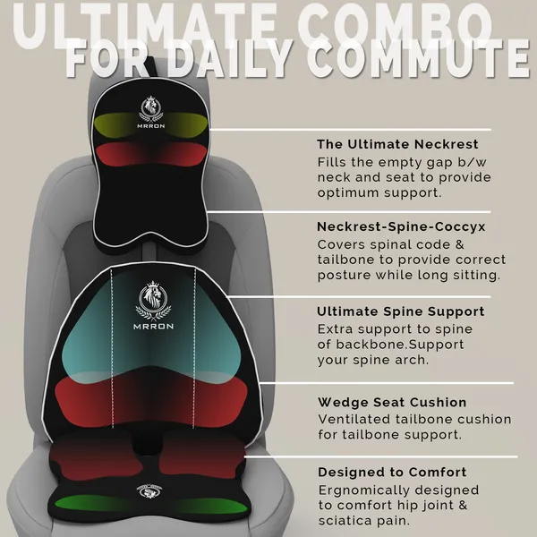 MRRON_Memory_Foam_Car_Seat_Cushion_Combo_–_Backrest,_Seat_Cushion_&_Neckrest_for_Tailbone,_Sciatica_&_Back_Pain_Relief_–_Orthopedic_Support_for_Driving,_Office_Chair.