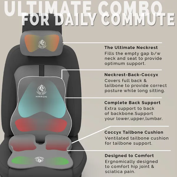 MRRON_Memory_Foam_Car_Seat_Cushion_Combo_–_Backrest,_Seat_Cushion_&_Neckrest_for_Tailbone,_Sciatica_&_Back_Pain_Relief_–_Orthopedic_Support_for_Driving,_Office_Chair.