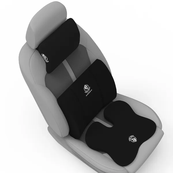 MRRON_Memory_Foam_Car_Seat_Cushion_Combo_–_Backrest,_Seat_Cushion_&_Neckrest_for_Tailbone,_Sciatica_&_Back_Pain_Relief_–_Orthopedic_Support_for_Driving,_Office_Chair.