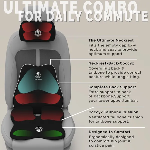 MRRON_Memory_Foam_Car_Seat_Cushion_Combo_–_Backrest,_Seat_Cushion_&_Neckrest_for_Tailbone,_Sciatica_&_Back_Pain_Relief_–_Orthopedic_Support_for_Driving,_Office_Chair.