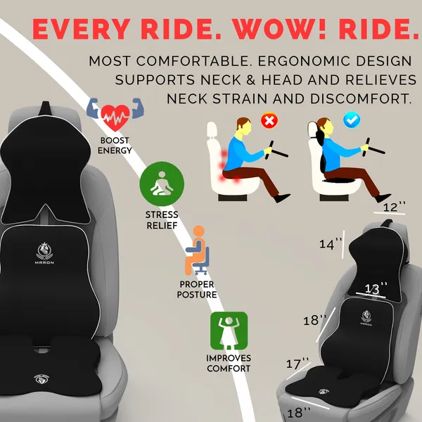 MRRON_Memory_Foam_Car_Seat_Cushion_Combo_–_Backrest,_Seat_Cushion_&_Neckrest_for_Tailbone,_Sciatica_&_Back_Pain_Relief_–_Orthopedic_Support_for_Driving,_Office_Chair.