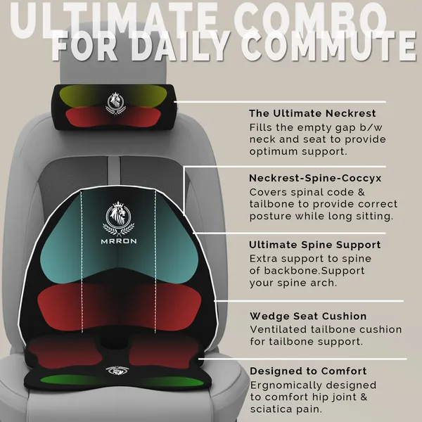 MRRON_Memory_Foam_Car_Seat_Cushion_Combo_–_Backrest,_Seat_Cushion_&_Neckrest_for_Tailbone,_Sciatica_&_Back_Pain_Relief_–_Orthopedic_Support_for_Driving,_Office_Chair.