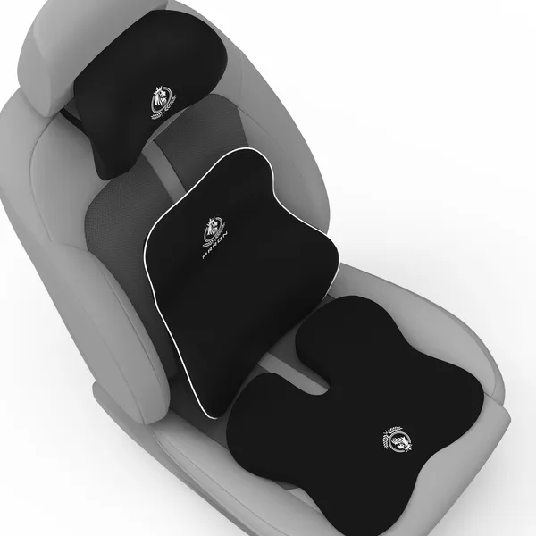 MRRON_Memory_Foam_Car_Seat_Cushion_Combo_–_Backrest,_Seat_Cushion_&_Neckrest_for_Tailbone,_Sciatica_&_Back_Pain_Relief_–_Orthopedic_Support_for_Driving,_Office_Chair.