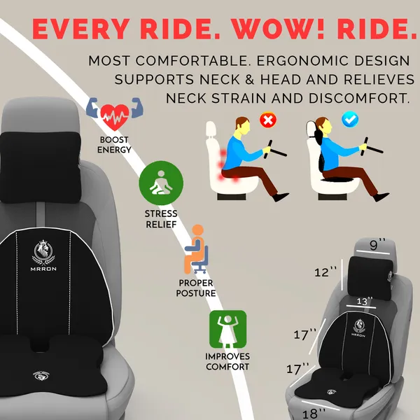 MRRON_Memory_Foam_Car_Seat_Cushion_Combo_–_Backrest,_Seat_Cushion_&_Neckrest_for_Tailbone,_Sciatica_&_Back_Pain_Relief_–_Orthopedic_Support_for_Driving,_Office_Chair.