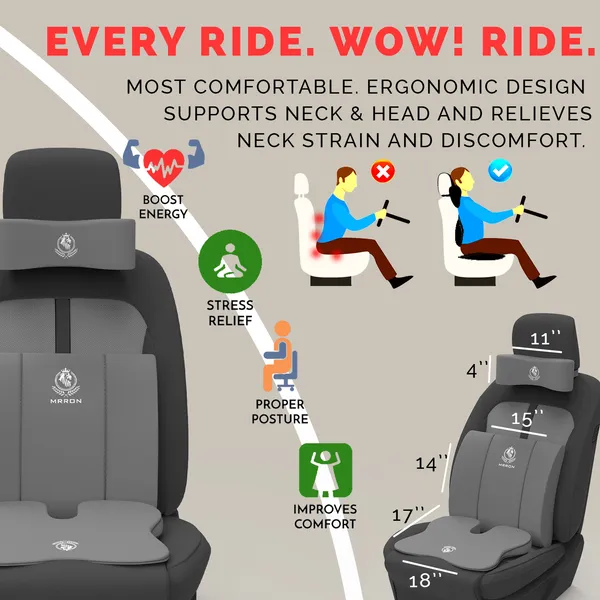MRRON_Memory_Foam_Car_Seat_Cushion_Combo_–_Backrest,_Seat_Cushion_&_Neckrest_for_Tailbone,_Sciatica_&_Back_Pain_Relief_–_Orthopedic_Support_for_Driving,_Office_Chair.