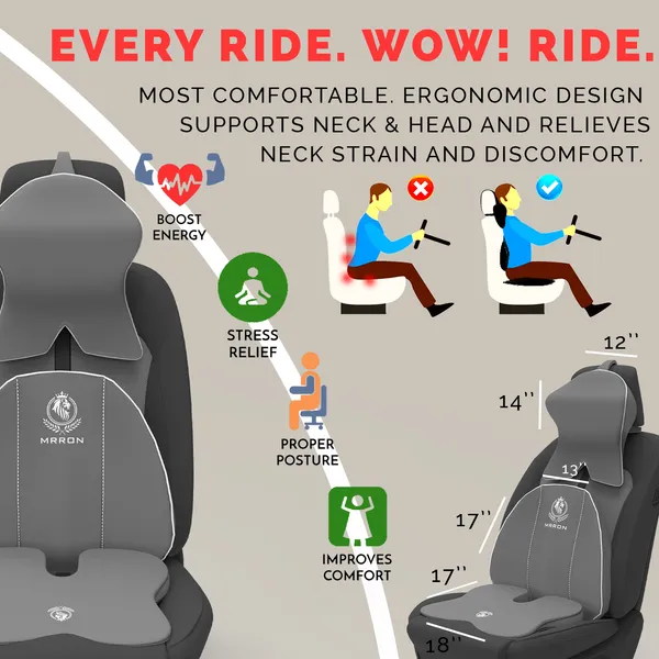 MRRON_Memory_Foam_Car_Seat_Cushion_Combo_–_Backrest,_Seat_Cushion_&_Neckrest_for_Tailbone,_Sciatica_&_Back_Pain_Relief_–_Orthopedic_Support_for_Driving,_Office_Chair.