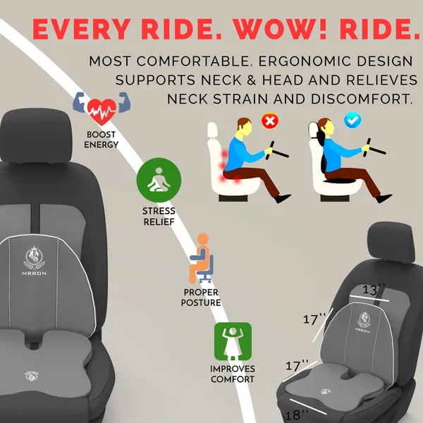 MRRON_Memory_Foam_Car_Seat_Cushion_Combo_–_Backrest,_Seat_Cushion_&_Neckrest_for_Tailbone,_Sciatica_&_Back_Pain_Relief_–_Orthopedic_Support_for_Driving,_Office_Chair.