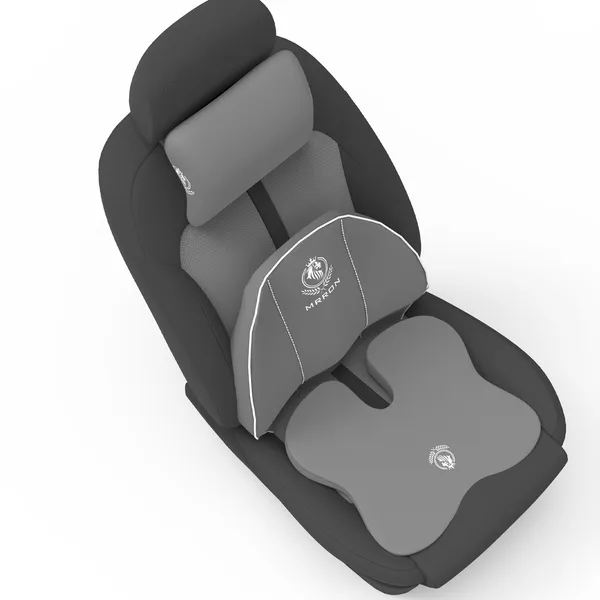 MRRON_Memory_Foam_Car_Seat_Cushion_Combo_–_Backrest,_Seat_Cushion_&_Neckrest_for_Tailbone,_Sciatica_&_Back_Pain_Relief_–_Orthopedic_Support_for_Driving,_Office_Chair.