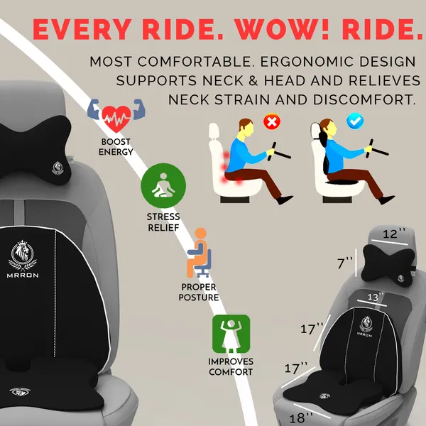 MRRON_Memory_Foam_Car_Seat_Cushion_Combo_–_Backrest,_Seat_Cushion_&_Neckrest_for_Tailbone,_Sciatica_&_Back_Pain_Relief_–_Orthopedic_Support_for_Driving,_Office_Chair.