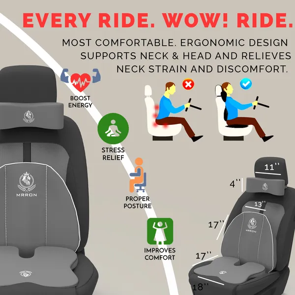 MRRON_Memory_Foam_Car_Seat_Cushion_Combo_–_Backrest,_Seat_Cushion_&_Neckrest_for_Tailbone,_Sciatica_&_Back_Pain_Relief_–_Orthopedic_Support_for_Driving,_Office_Chair.