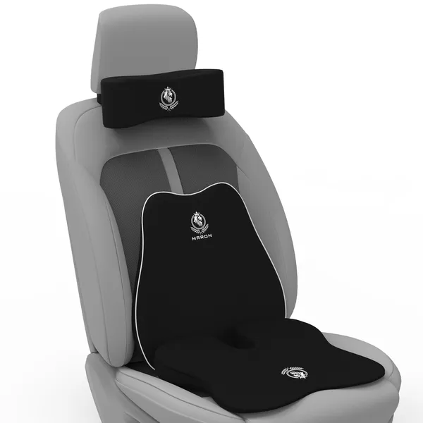 MRRON_Memory_Foam_Car_Seat_Cushion_Combo_–_Backrest,_Seat_Cushion_&_Neckrest_for_Tailbone,_Sciatica_&_Back_Pain_Relief_–_Orthopedic_Support_for_Driving,_Office_Chair.