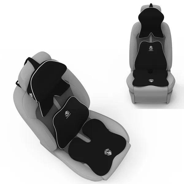 MRRON_Memory_Foam_Car_Seat_Cushion_Combo_–_Backrest,_Seat_Cushion_&_Neckrest_for_Tailbone,_Sciatica_&_Back_Pain_Relief_–_Orthopedic_Support_for_Driving,_Office_Chair.