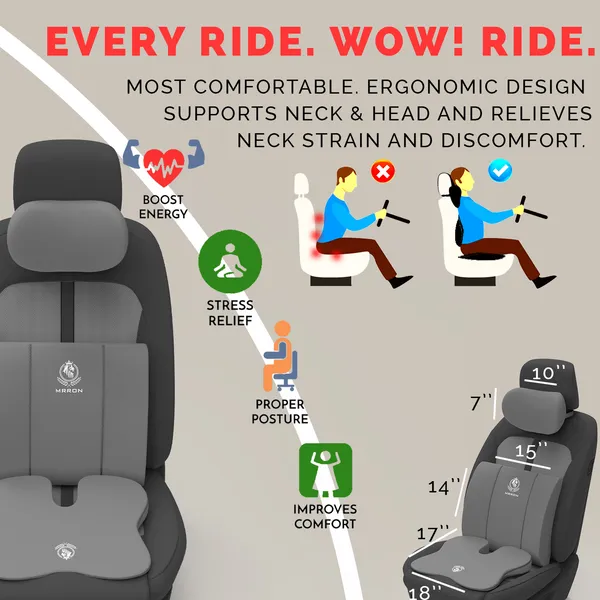 MRRON_Memory_Foam_Car_Seat_Cushion_Combo_–_Backrest,_Seat_Cushion_&_Neckrest_for_Tailbone,_Sciatica_&_Back_Pain_Relief_–_Orthopedic_Support_for_Driving,_Office_Chair.