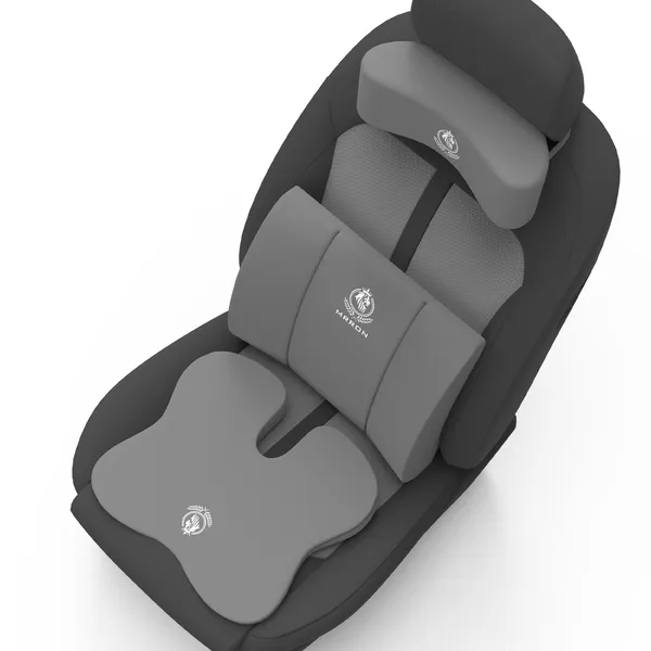 MRRON_Memory_Foam_Car_Seat_Cushion_Combo_–_Backrest,_Seat_Cushion_&_Neckrest_for_Tailbone,_Sciatica_&_Back_Pain_Relief_–_Orthopedic_Support_for_Driving,_Office_Chair.