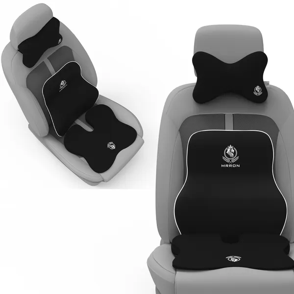 MRRON_Memory_Foam_Car_Seat_Cushion_Combo_–_Backrest,_Seat_Cushion_&_Neckrest_for_Tailbone,_Sciatica_&_Back_Pain_Relief_–_Orthopedic_Support_for_Driving,_Office_Chair.