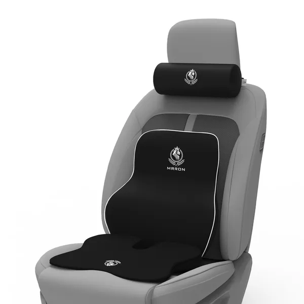 MRRON_Memory_Foam_Car_Seat_Cushion_Combo_–_Backrest,_Seat_Cushion_&_Neckrest_for_Tailbone,_Sciatica_&_Back_Pain_Relief_–_Orthopedic_Support_for_Driving,_Office_Chair.