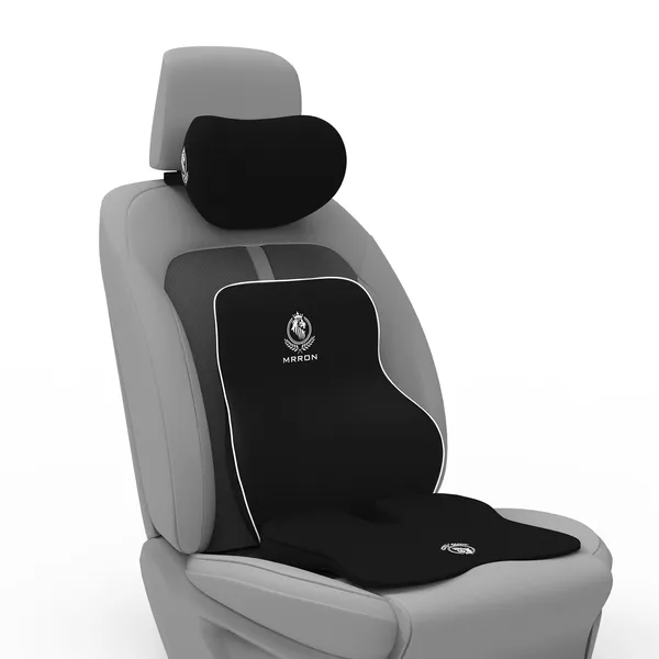 MRRON_Memory_Foam_Car_Seat_Cushion_Combo_–_Backrest,_Seat_Cushion_&_Neckrest_for_Tailbone,_Sciatica_&_Back_Pain_Relief_–_Orthopedic_Support_for_Driving,_Office_Chair.