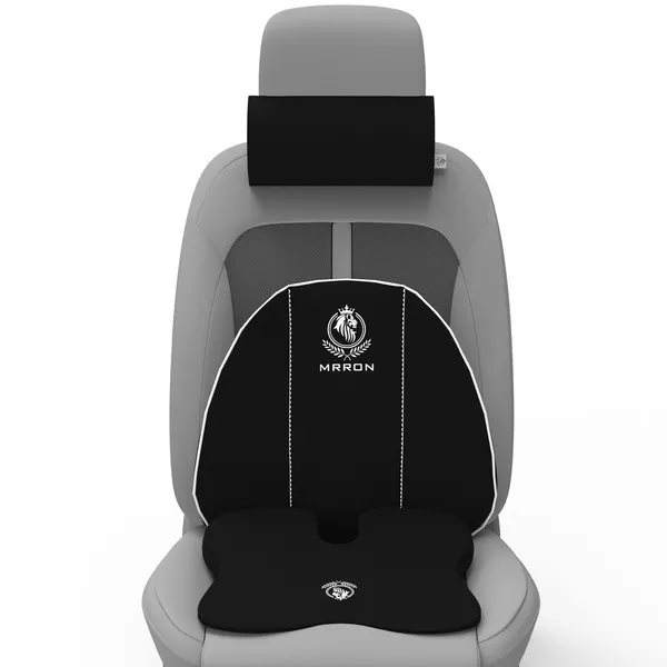 MRRON_Memory_Foam_Car_Seat_Cushion_Combo_–_Backrest,_Seat_Cushion_&_Neckrest_for_Tailbone,_Sciatica_&_Back_Pain_Relief_–_Orthopedic_Support_for_Driving,_Office_Chair.