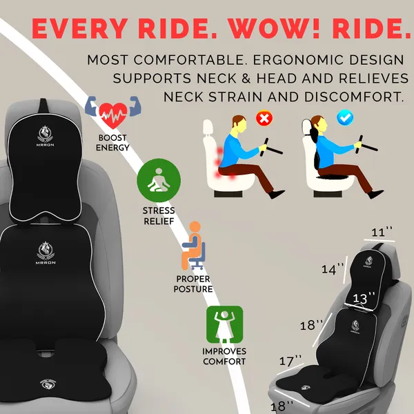 MRRON_Memory_Foam_Car_Seat_Cushion_Combo_–_Backrest,_Seat_Cushion_&_Neckrest_for_Tailbone,_Sciatica_&_Back_Pain_Relief_–_Orthopedic_Support_for_Driving,_Office_Chair.