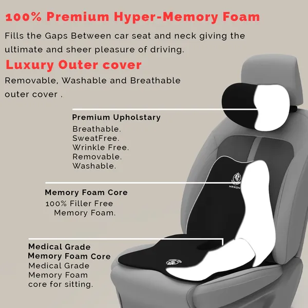 MRRON_Memory_Foam_Car_Seat_Cushion_Combo_–_Backrest,_Seat_Cushion_&_Neckrest_for_Tailbone,_Sciatica_&_Back_Pain_Relief_–_Orthopedic_Support_for_Driving,_Office_Chair.