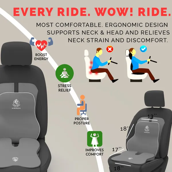 MRRON_Memory_Foam_Car_Seat_Cushion_Combo_–_Backrest,_Seat_Cushion_&_Neckrest_for_Tailbone,_Sciatica_&_Back_Pain_Relief_–_Orthopedic_Support_for_Driving,_Office_Chair.