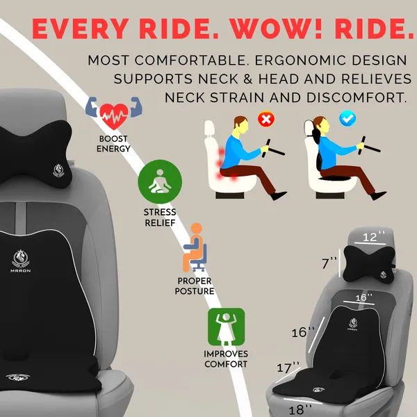 MRRON_Memory_Foam_Car_Seat_Cushion_Combo_–_Backrest,_Seat_Cushion_&_Neckrest_for_Tailbone,_Sciatica_&_Back_Pain_Relief_–_Orthopedic_Support_for_Driving,_Office_Chair.