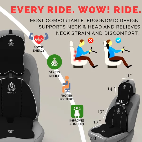 MRRON_Memory_Foam_Car_Seat_Cushion_Combo_–_Backrest,_Seat_Cushion_&_Neckrest_for_Tailbone,_Sciatica_&_Back_Pain_Relief_–_Orthopedic_Support_for_Driving,_Office_Chair.