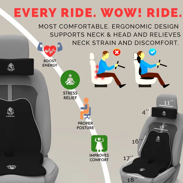MRRON_Memory_Foam_Car_Seat_Cushion_Combo_–_Backrest,_Seat_Cushion_&_Neckrest_for_Tailbone,_Sciatica_&_Back_Pain_Relief_–_Orthopedic_Support_for_Driving,_Office_Chair.