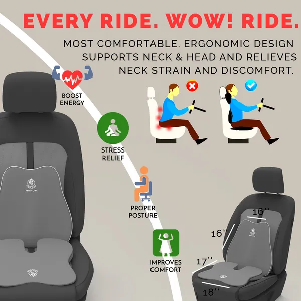 MRRON_Memory_Foam_Car_Seat_Cushion_Combo_–_Backrest,_Seat_Cushion_&_Neckrest_for_Tailbone,_Sciatica_&_Back_Pain_Relief_–_Orthopedic_Support_for_Driving,_Office_Chair.