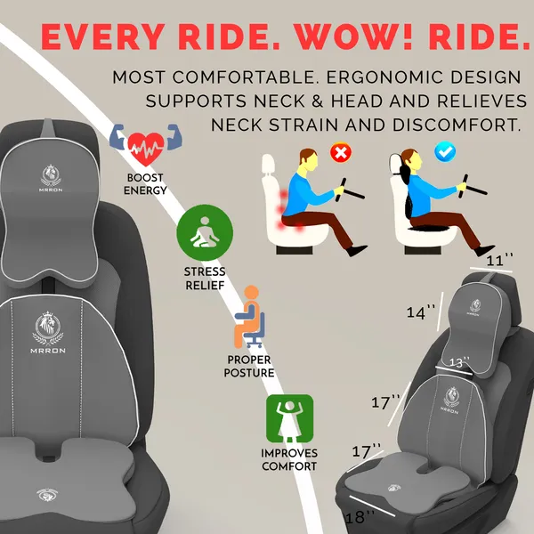 MRRON_Memory_Foam_Car_Seat_Cushion_Combo_–_Backrest,_Seat_Cushion_&_Neckrest_for_Tailbone,_Sciatica_&_Back_Pain_Relief_–_Orthopedic_Support_for_Driving,_Office_Chair.